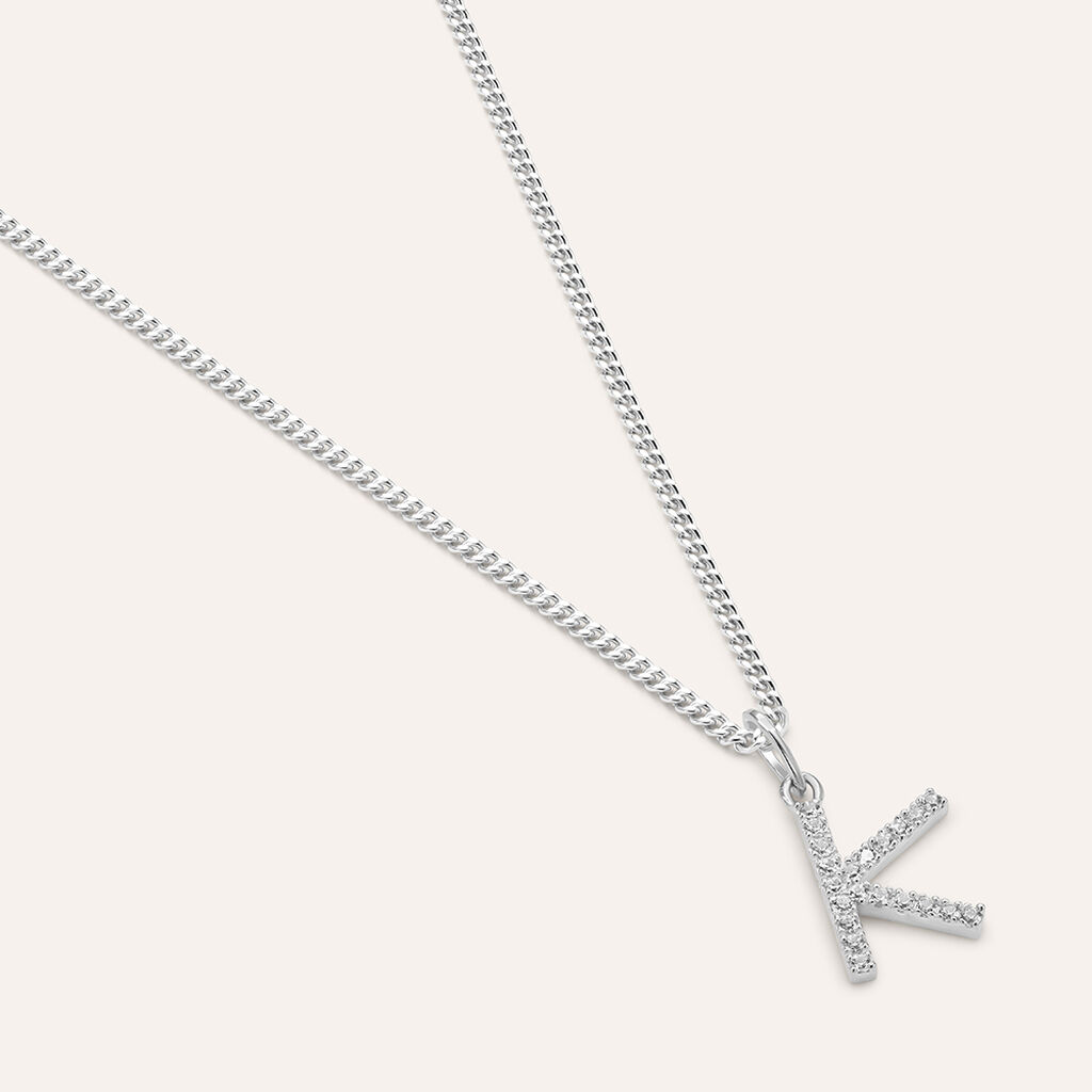 Pendente Po&egrave;me Oro Bianco Cubic Zirconia