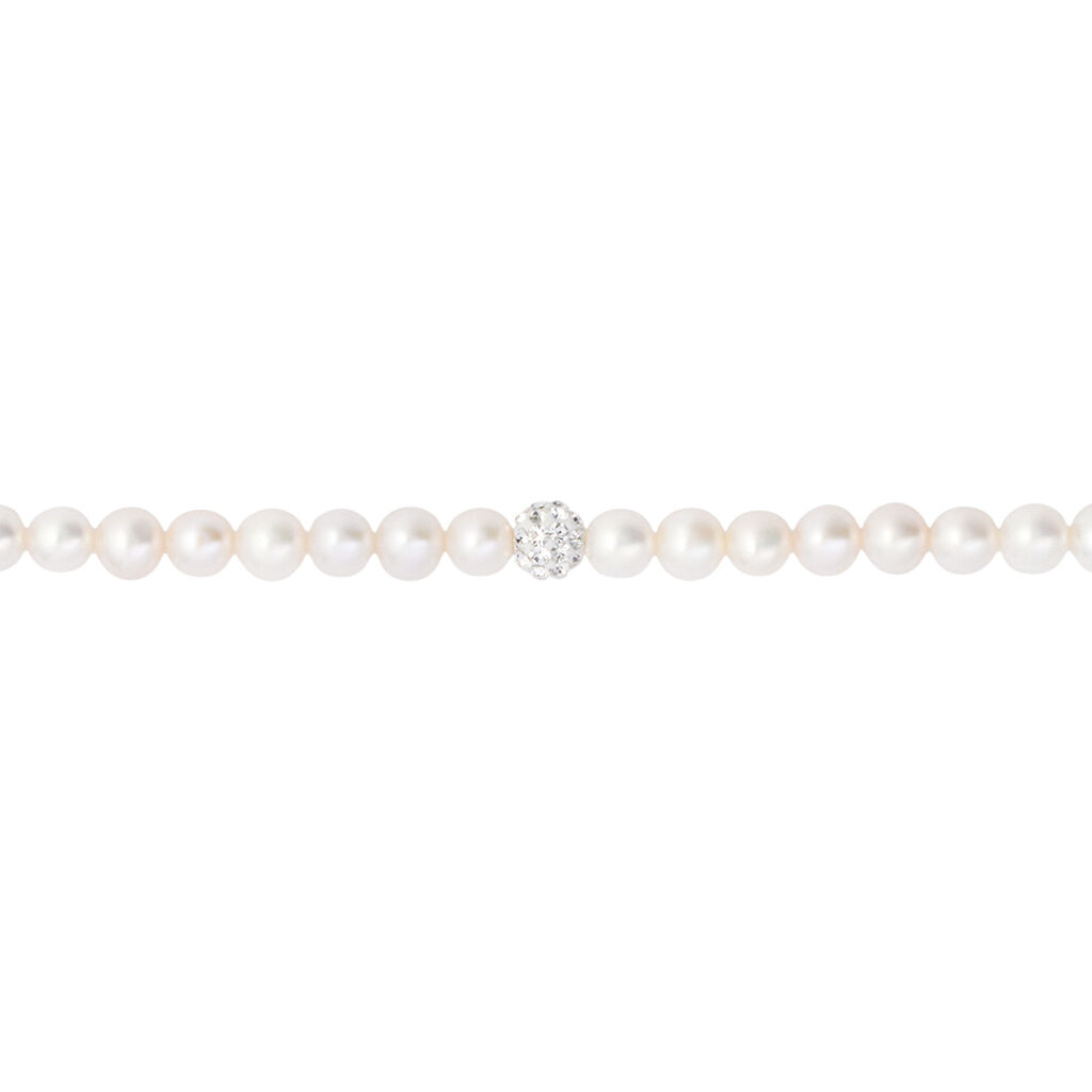 Bracciale Gabrielle Oro Bianco Perla D'Acqua Dolce Cristallo - Bracciali Donna | Stroili