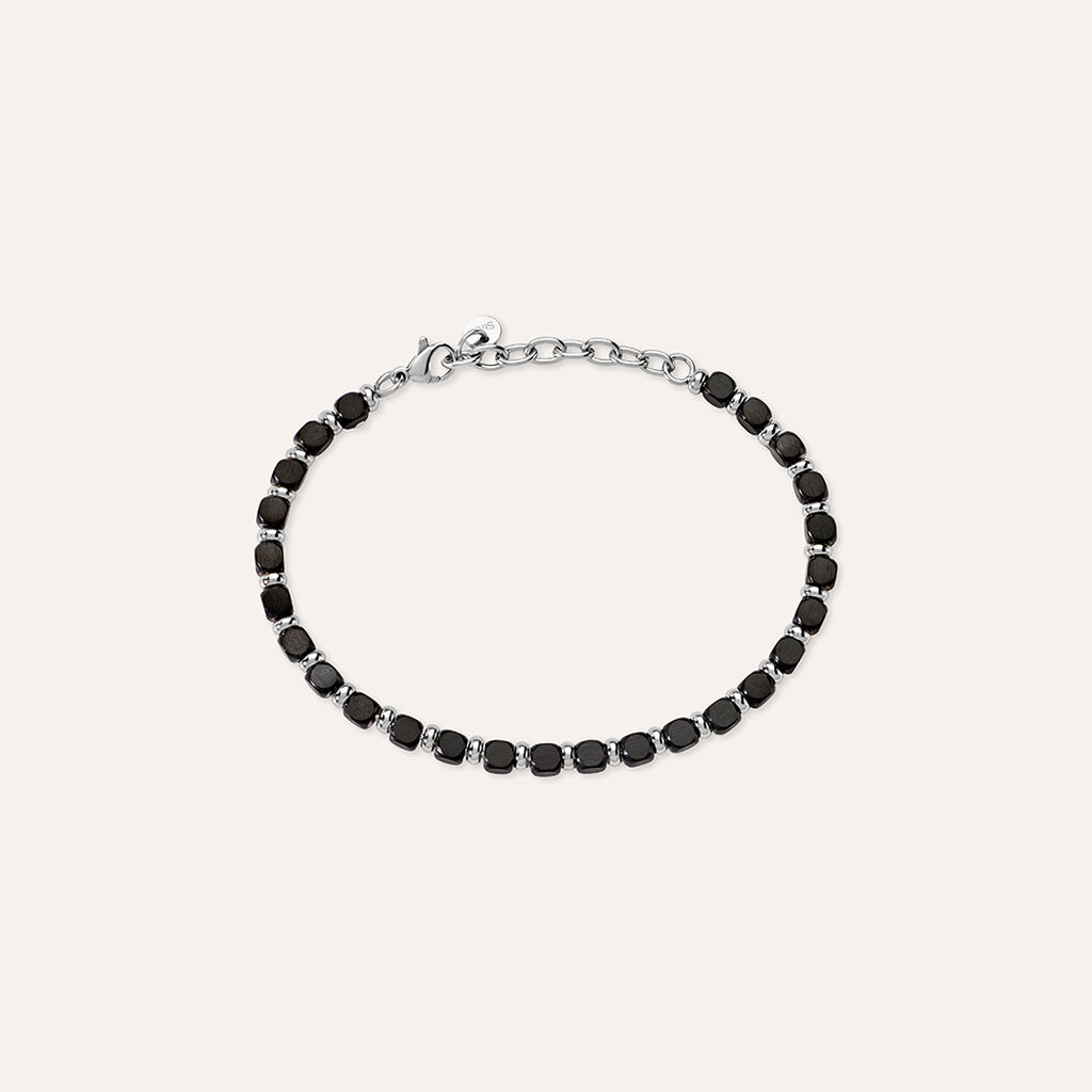 Bracciale Man Code Acciaio Bicolore Bianco / Nero