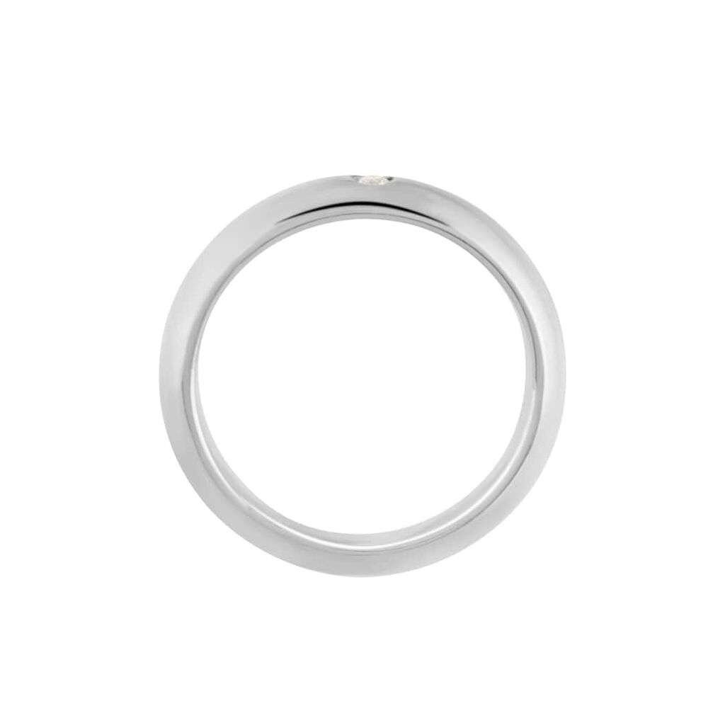 Fede Classica Leggera 4 mm Oro Bianco Diamante - Anelli con Incisione Unisex | Stroili