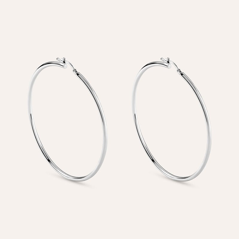 Orecchini A Cerchio Toujours Oro Bianco - Orecchini a Cerchio Donna | Stroili