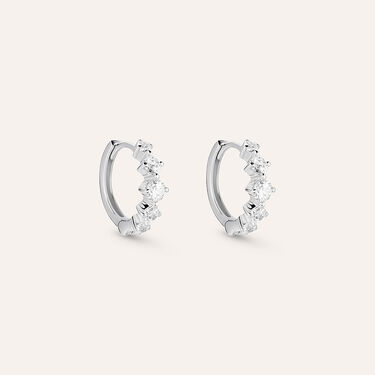 Orecchini A Cerchio Claire Oro Bianco Cubic Zirconia