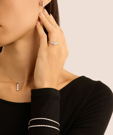 Orecchini Lobo Trilogy Silver Elegance Argento Rodiato Cubic Zirconia