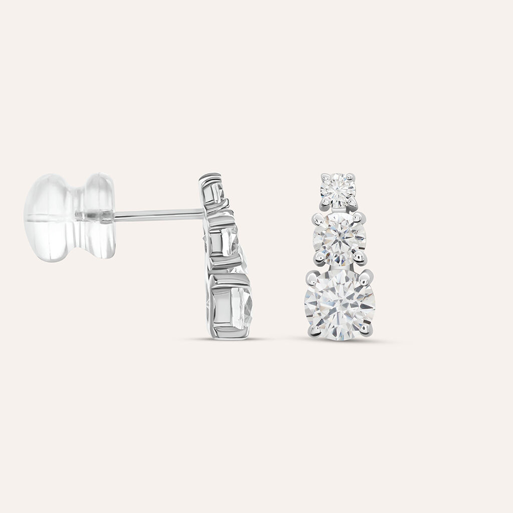 Orecchini Pendenti Trilogy Claire Oro Bianco Cubic Zirconia - Orecchini Pendenti Donna | Stroili