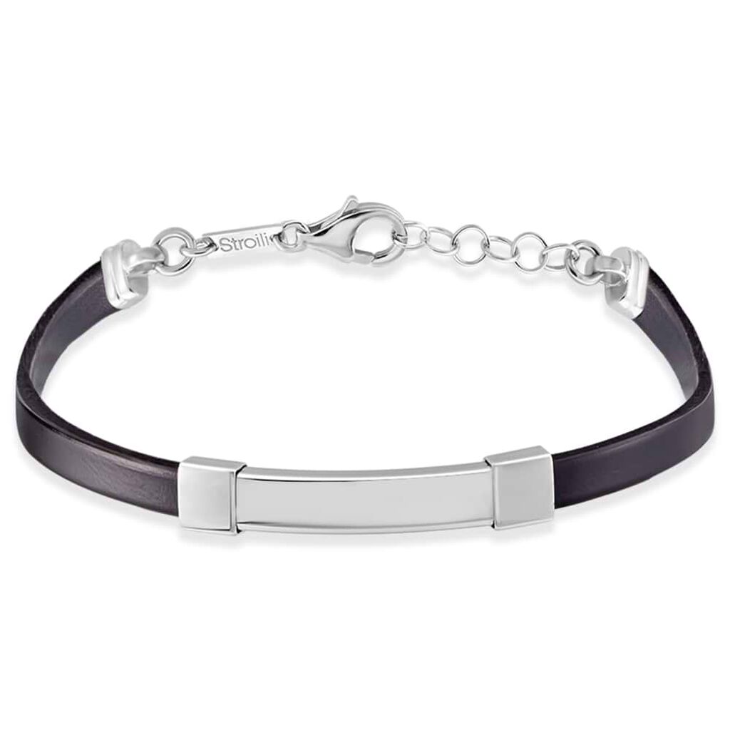 Bracciale Con Targhetta Gentleman Argento Rodiato - Bracciali Uomo | Stroili