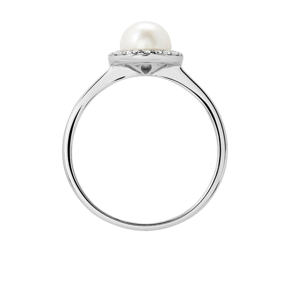 Anello Solitario Gabrielle Precious Oro Bianco Perla D'Acqua Dolce Diamante