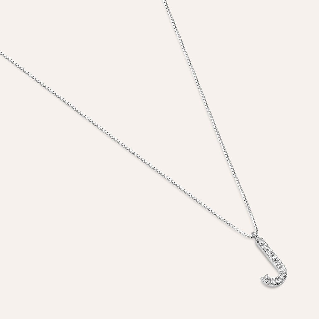 Collana Diamond Letters Oro Bianco Diamante