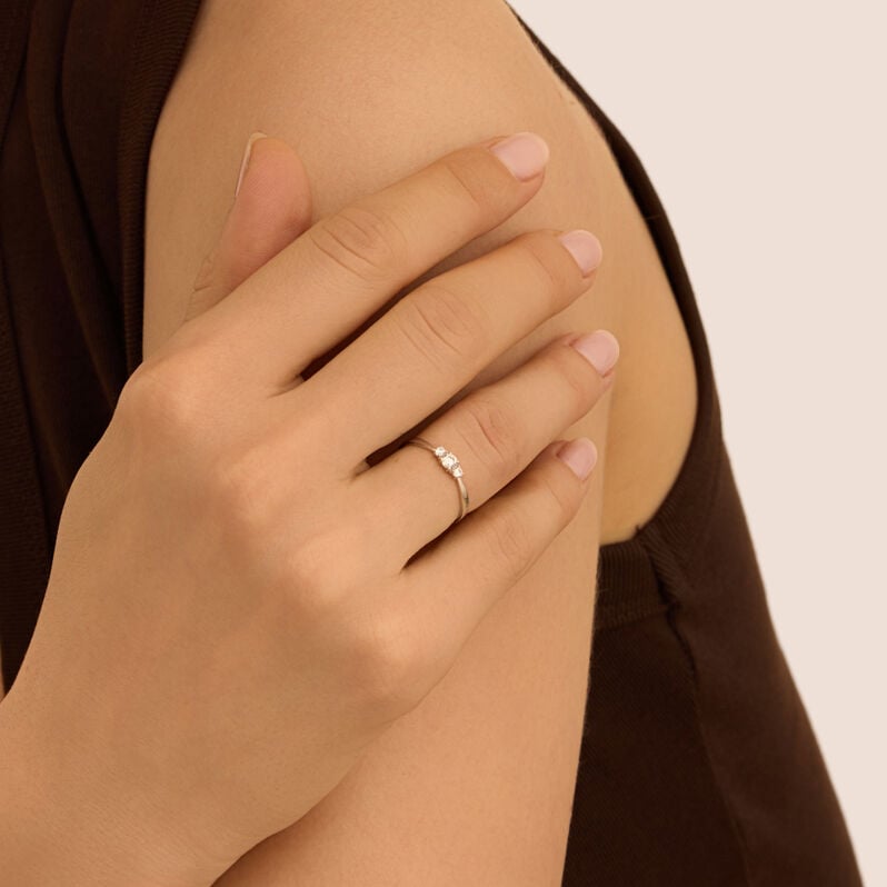 Anello Trilogy Claire Oro Bianco Cubic Zirconia - Anelli con Pietre Donna | Stroili