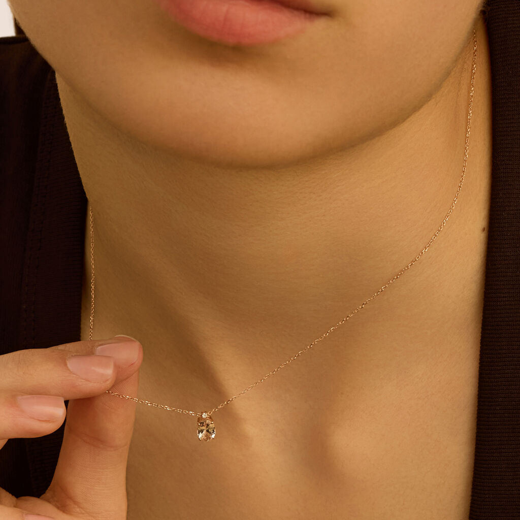 Collana Punto Luce Jasmine Oro Rosa Morganite Diamante - Collane Punto Luce Donna | Stroili