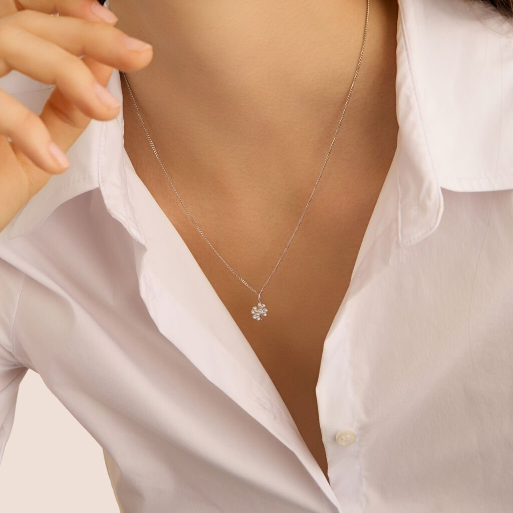 Pendente Poème Oro Bianco Cubic Zirconia - Ciondoli Donna | Stroili