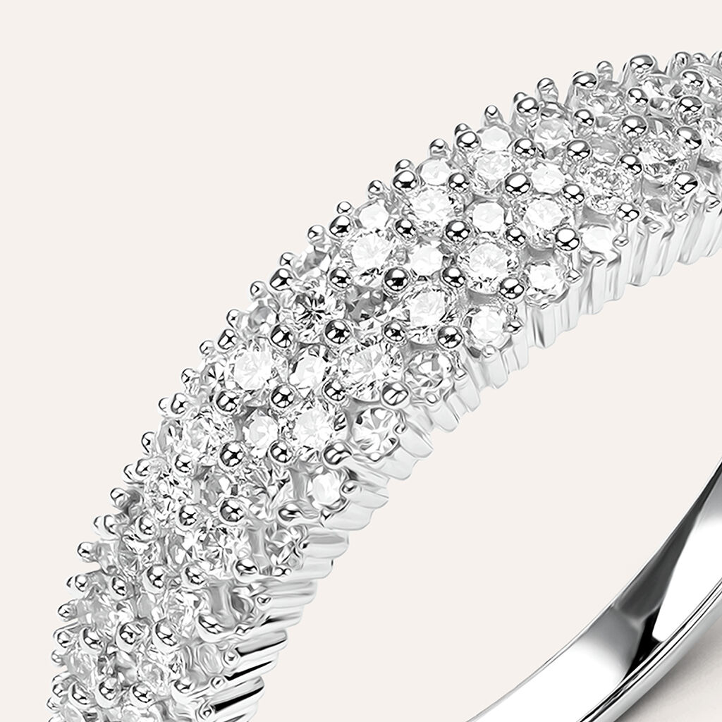 Anello Fascia Sophia Oro Bianco Diamante - Anelli a Fascia Larga Donna | Stroili