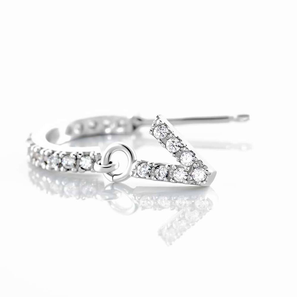 Mono Orecchino A Cerchio Silver Moments Argento Rodiato Cubic Zirconia - Mono Orecchino Donna | Stroili