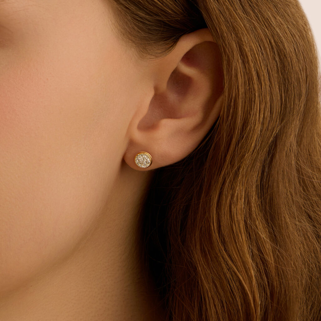 Orecchini Lobo Christelle Oro Giallo Cristallo