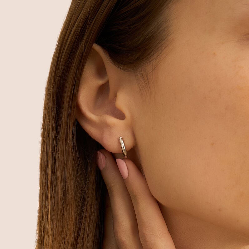 Orecchini A Cerchio Toujours Oro Bianco Cubic Zirconia - Orecchini a Cerchio Donna | Stroili