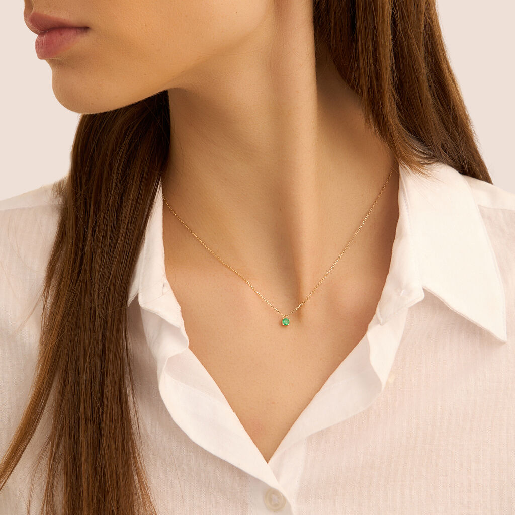 Collana Punto Luce Charlotte Oro Giallo Smeraldo