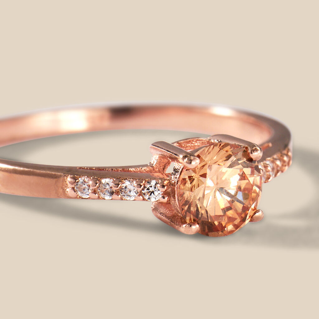 Anello Solitario Silver Rainbow Argento Rosa Cubic Zirconia - Anelli con Pietre Donna | Stroili