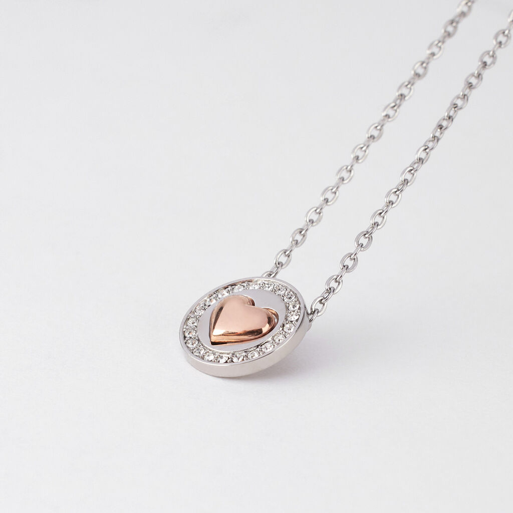 Collana Sunrise Acciaio Rosa Cristallo