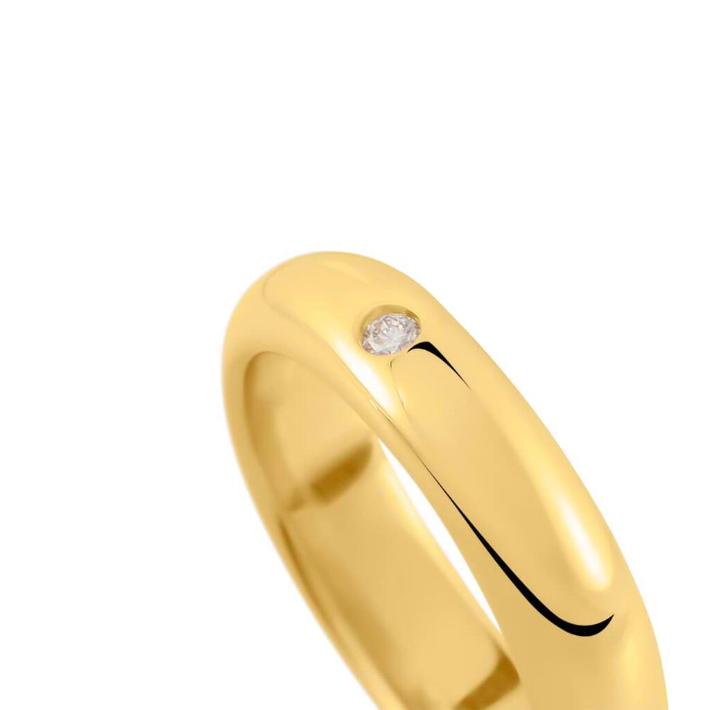 Fede Classica Leggera 5 mm Oro Giallo Diamante - Anelli con Incisione Unisex | Stroili