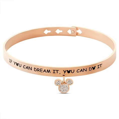 Bangle Lady Message Acciaio Rosa Cristallo - Bracciali Rigidi Donna | Stroili