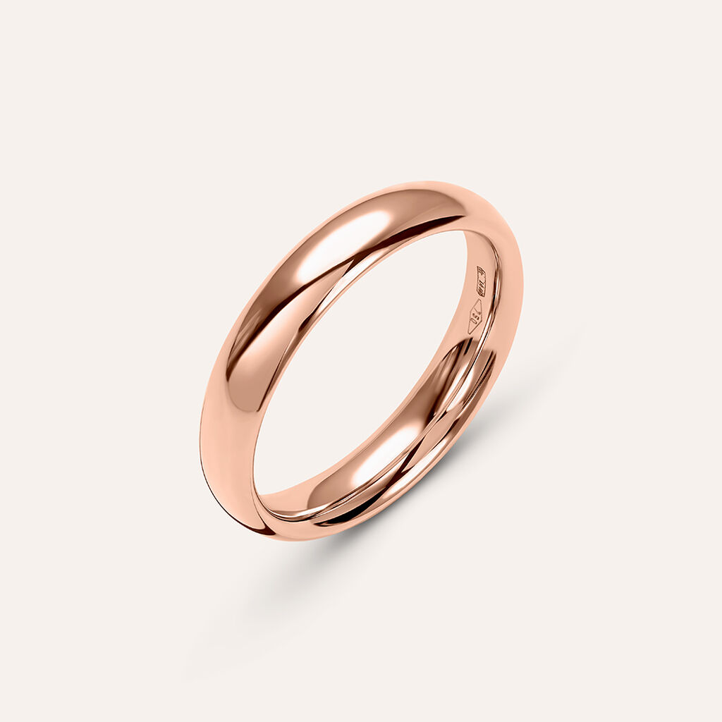 Fede Comoda Leggera 4 mm Oro Rosa - Anelli con Incisione Unisex | Stroili