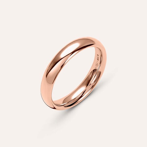 Fede Comoda Leggera 4 mm Oro Rosa - Anelli con Incisione Unisex | Stroili