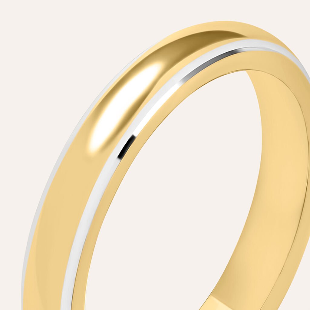 Fede Classica 3.5 mm Oro Bicolore - Anelli con Incisione Unisex | Stroili