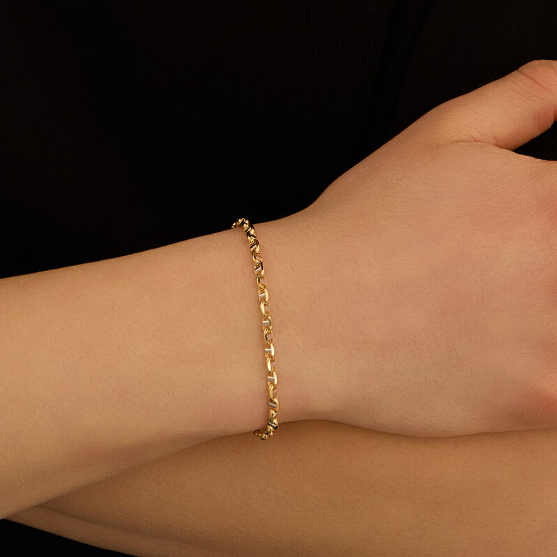 Bracciale Catena L'homme Or Oro Bicolore - Bracciali Uomo | Stroili