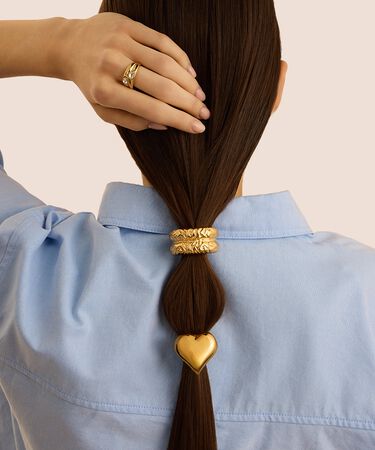 Elastico per Capelli Acciaio Dorato