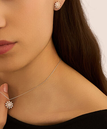 Collana Silver Moments Argento Bicolore Bianco / Rosa Cubic Zirconia