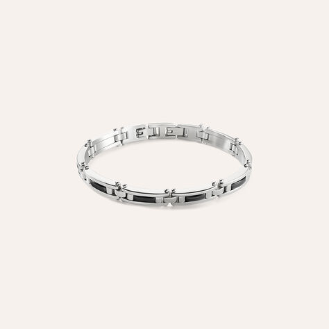 Bracciale Man Code Acciaio Bicolore Bianco / Nero - Bracciali Uomo | Stroili