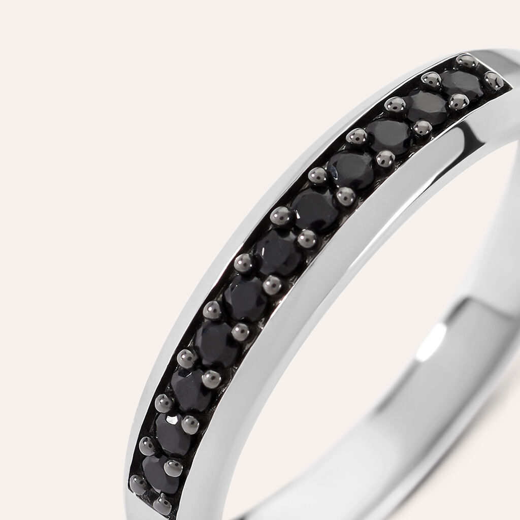 Anello Semi-eternity Gentleman Argento Rodiato Cubic Zirconia