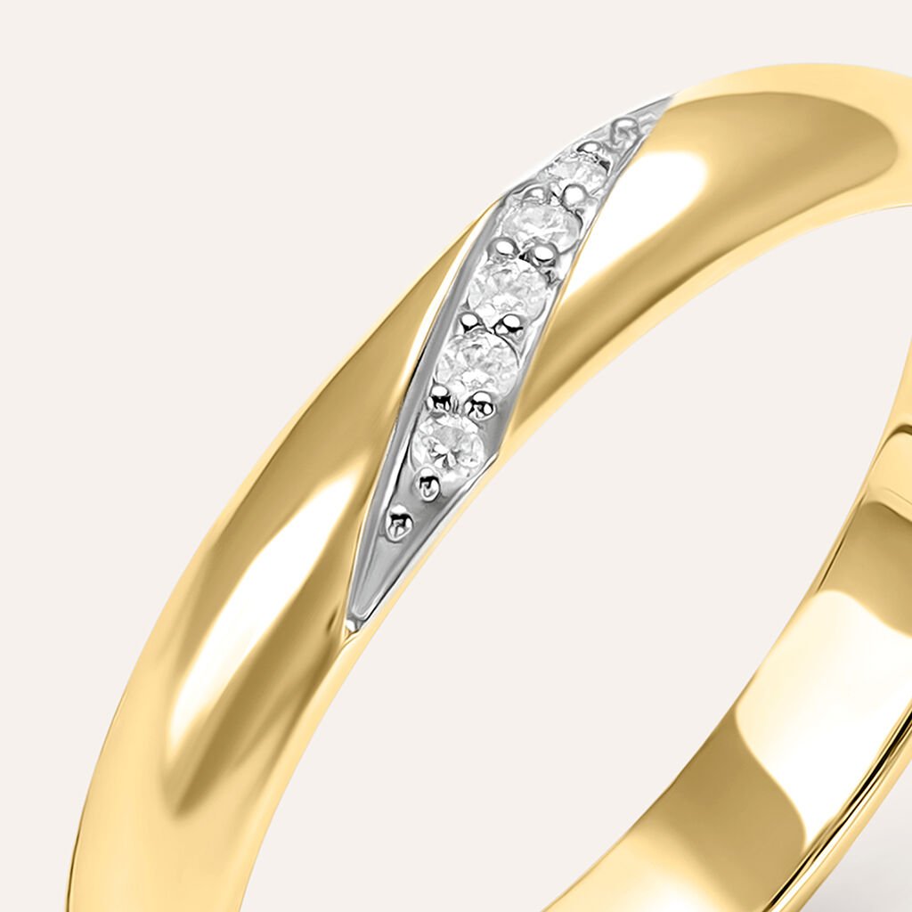 Fede Comoda 3 mm Oro Giallo Diamante - Anelli con Incisione Donna | Stroili