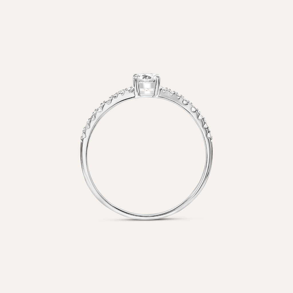 Anello Solitario Claire Oro Bianco Cubic Zirconia - Anelli con Pietre Donna | Stroili