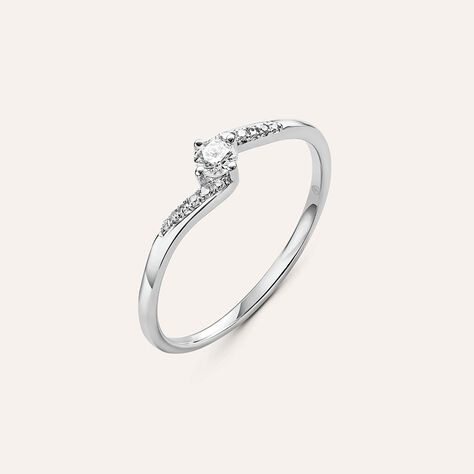 Anello Solitario Grace Oro Bianco Diamante - Anelli con Pietre Donna | Stroili