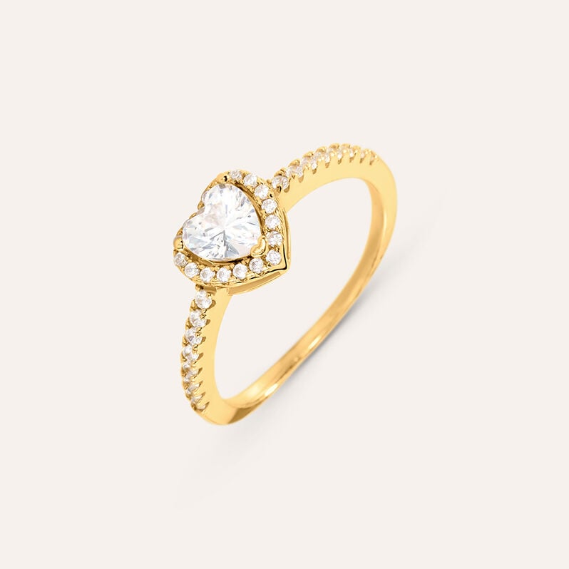 Anello Solitario Silver Glow Argento Dorato Cubic Zirconia - Anelli con Pietre Donna | Stroili