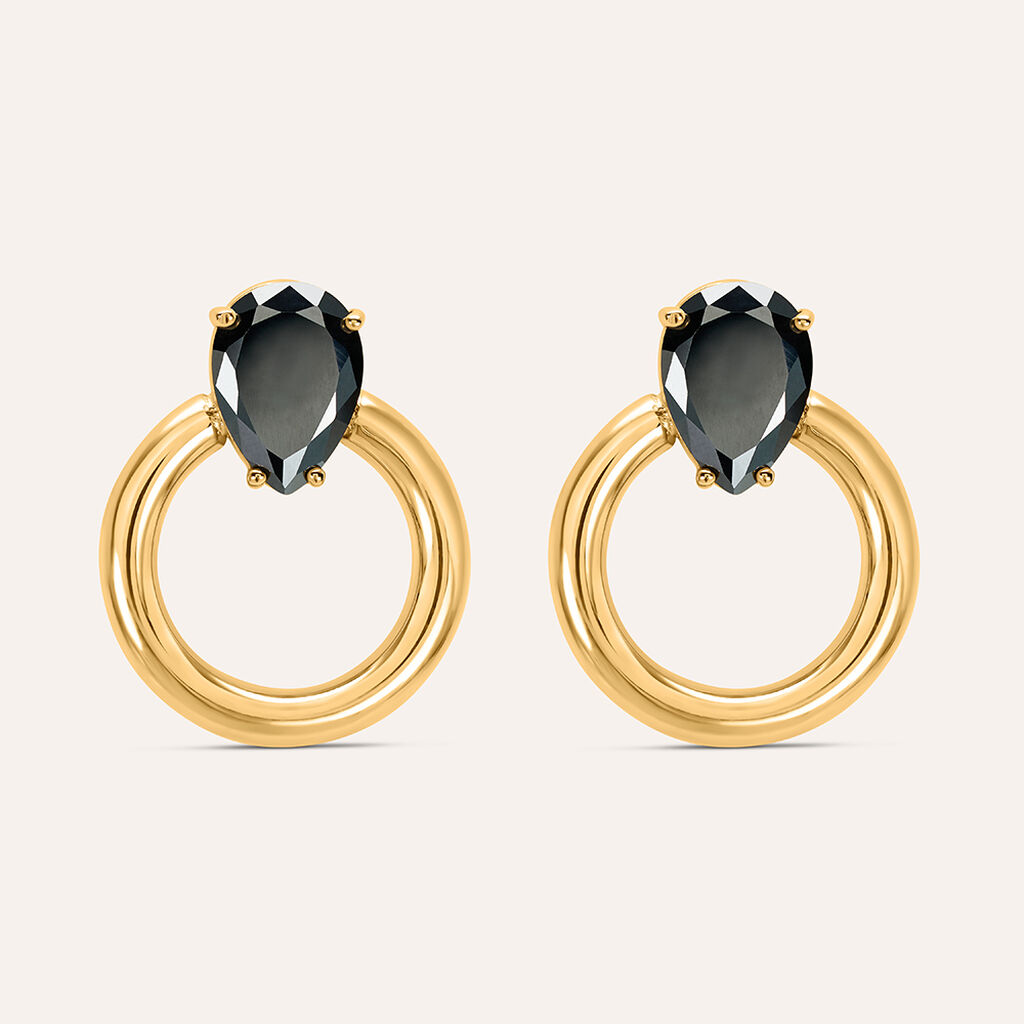 Orecchini Pendenti Radiance Acciaio Dorato Cristallo