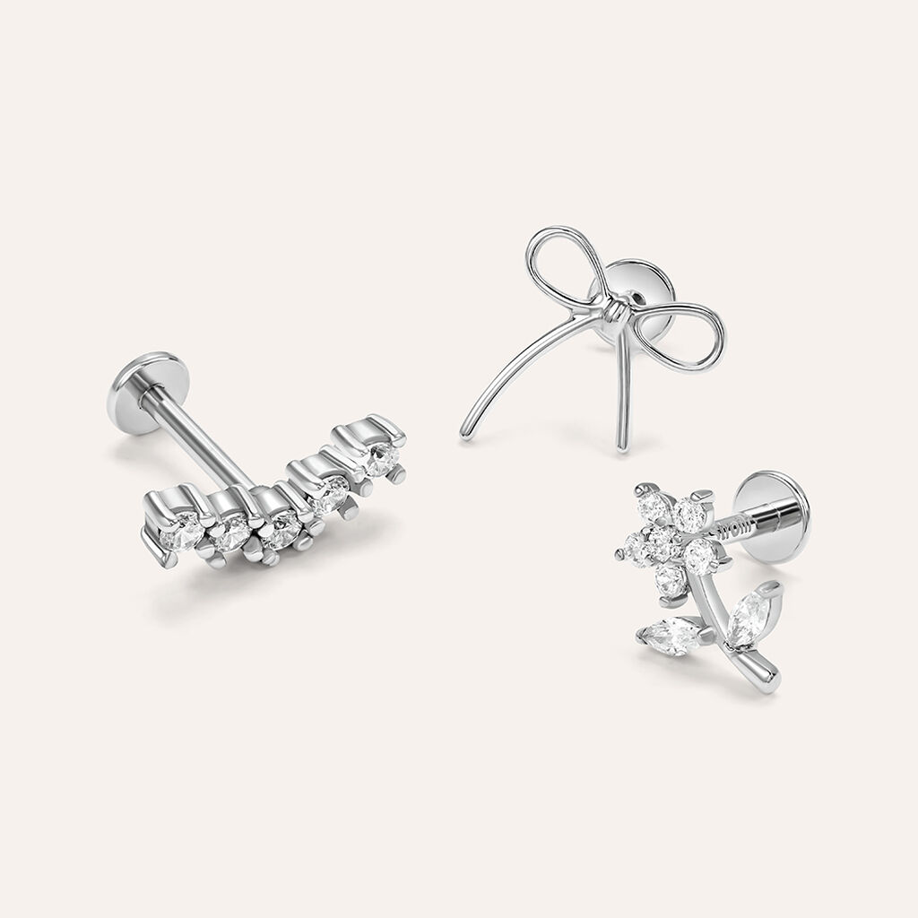 Piercing Orecchio Lady Chic Titanio Bianco - Regalo per Cerimonie Religiose Donna | Stroili