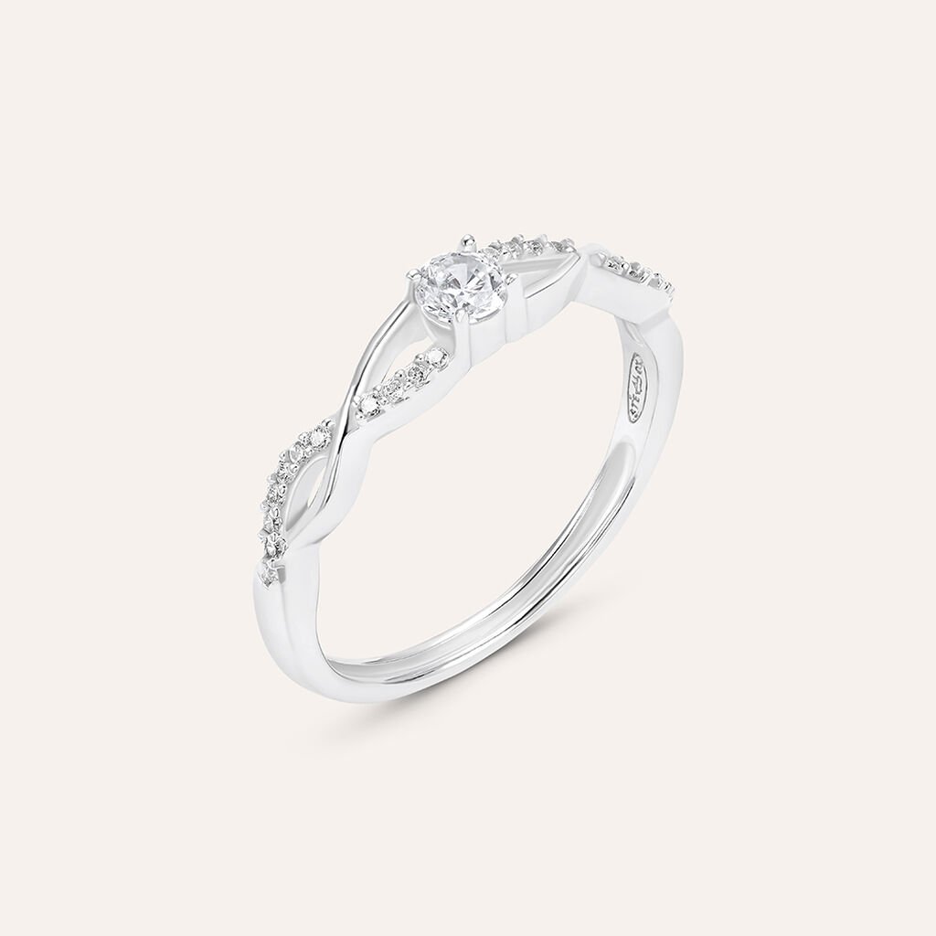 Anello Solitario Silver Elegance Argento Rodiato Cubic Zirconia