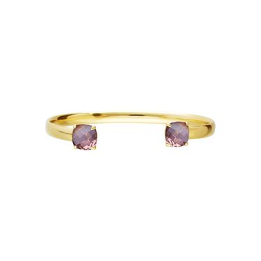 Bangle placcato oro con pietra rosaBracciale placcato oro con pietra color ambra