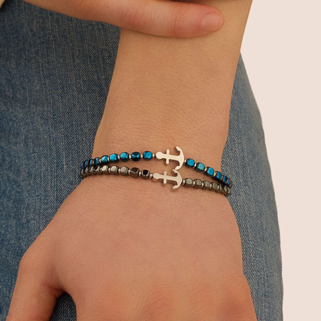 Bracciale Man Code Acciaio Ematite