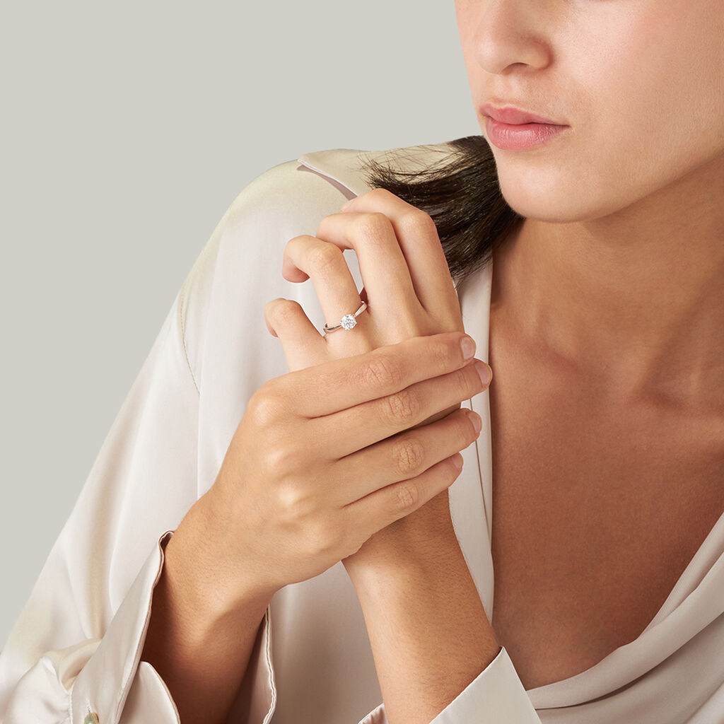 Anello Solitario Diamade Oro Bianco Diamante Lab-Grown - Anelli con Pietre Donna | Stroili