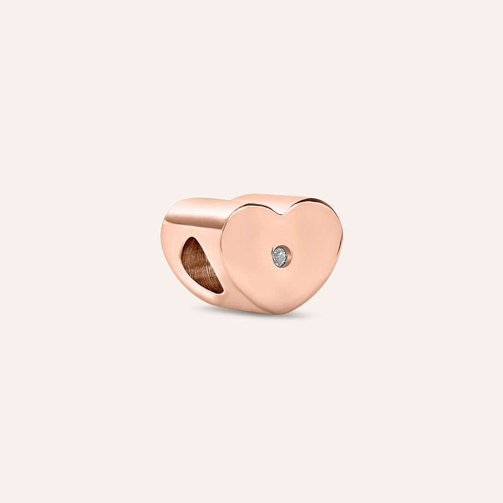 Bead Essential Code Acciaio Rosa Cristallo