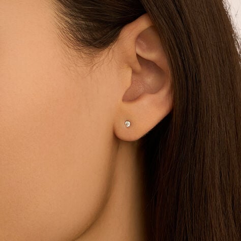 Orecchini Lobo Punto Luce Grace Oro Bianco Diamante - Orecchini a Lobo Donna | Stroili