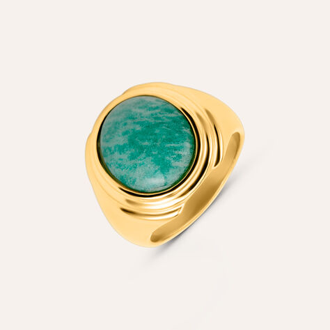 Anello Fascia Radiance Acciaio Dorato Amazzonite - Anelli con Pietre Donna | Stroili