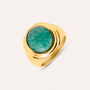 Anello Fascia Radiance Acciaio Dorato Amazzonite