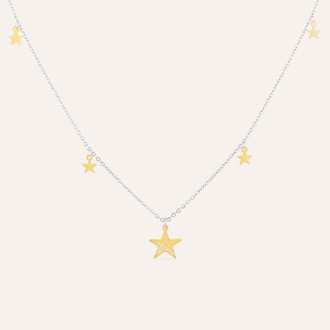 Collana Lady Chic Acciaio Bicolore Stella e Cristalli - Collane Donna | Stroili