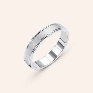 Fede Classica Satinata 4 mm Oro Bianco Fede Classica Satinata 4 mm Oro Bianco