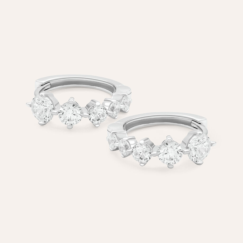 Orecchini A Cerchio Claire Oro Bianco Cubic Zirconia - Orecchini a Cerchio Donna | Stroili