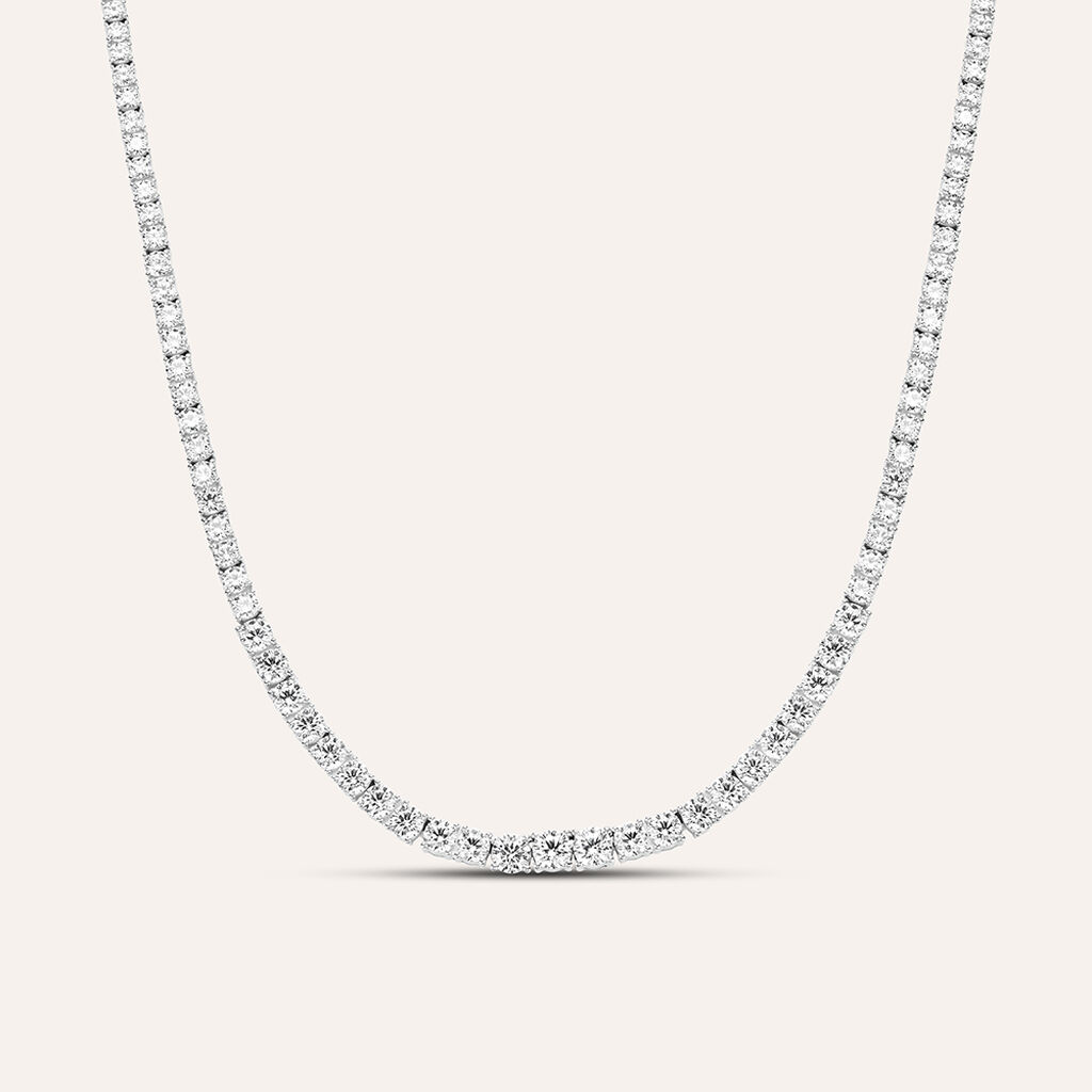 Tuscany Silver Collana Donna Argento 925 Con Pendente CZ – Catena Regolabile 41-46 Cm