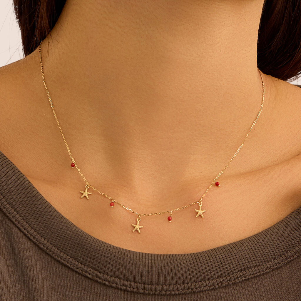 Collana Beverly Oro Giallo Corallo